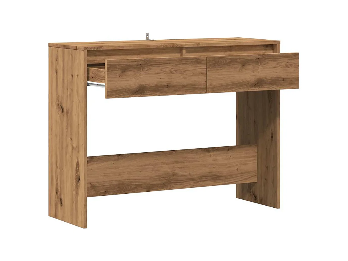 Mesa consola madera ingeniería roble artesanal 100x35x76,5 cm