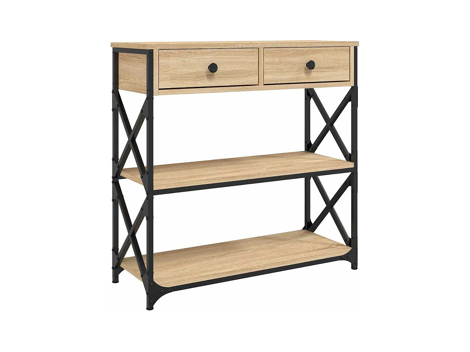 Mesa consola madera de ingeniería roble Sonoma 75x28x75 cm