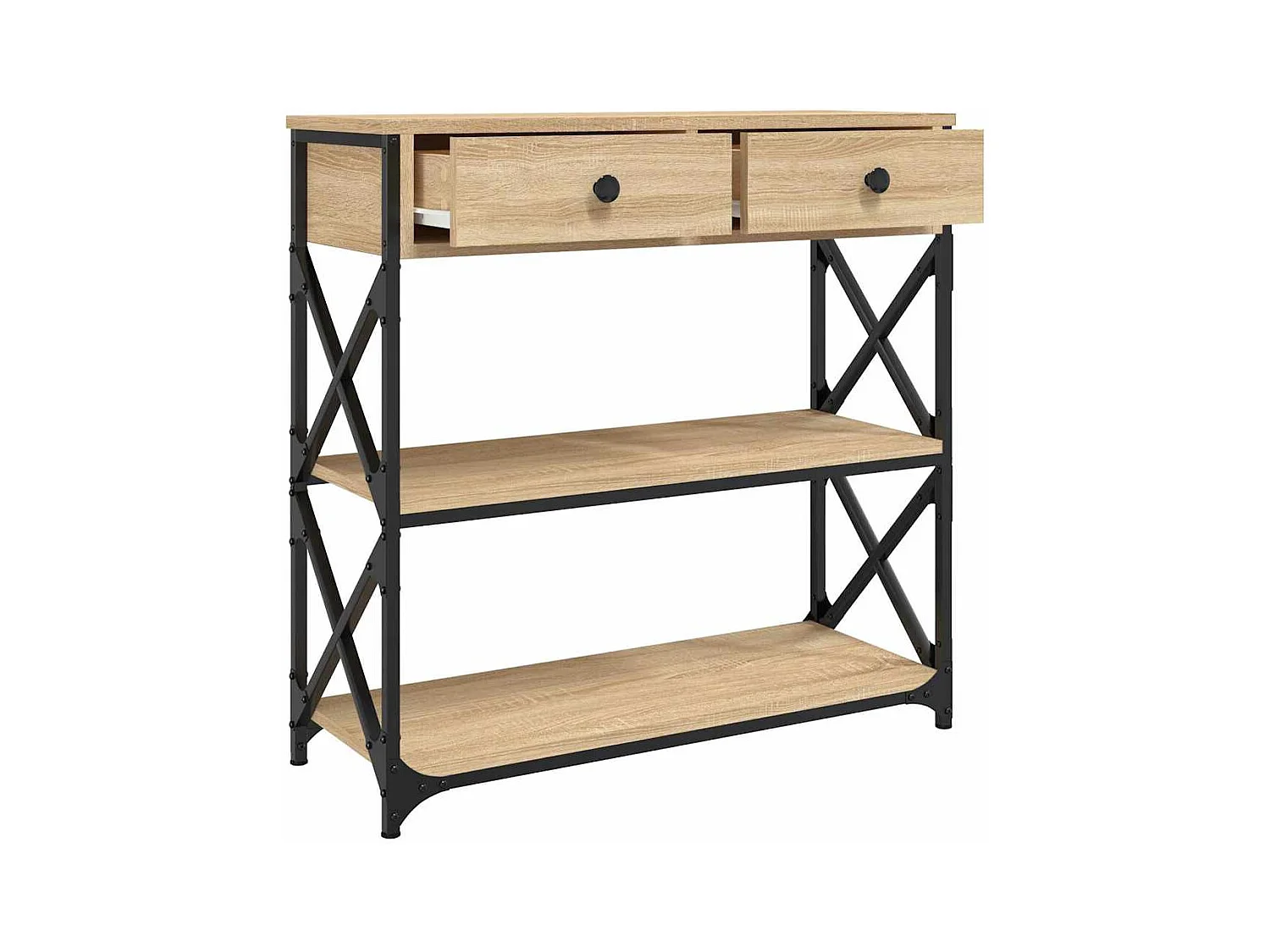 Mesa consola madera de ingeniería roble Sonoma 75x28x75 cm
