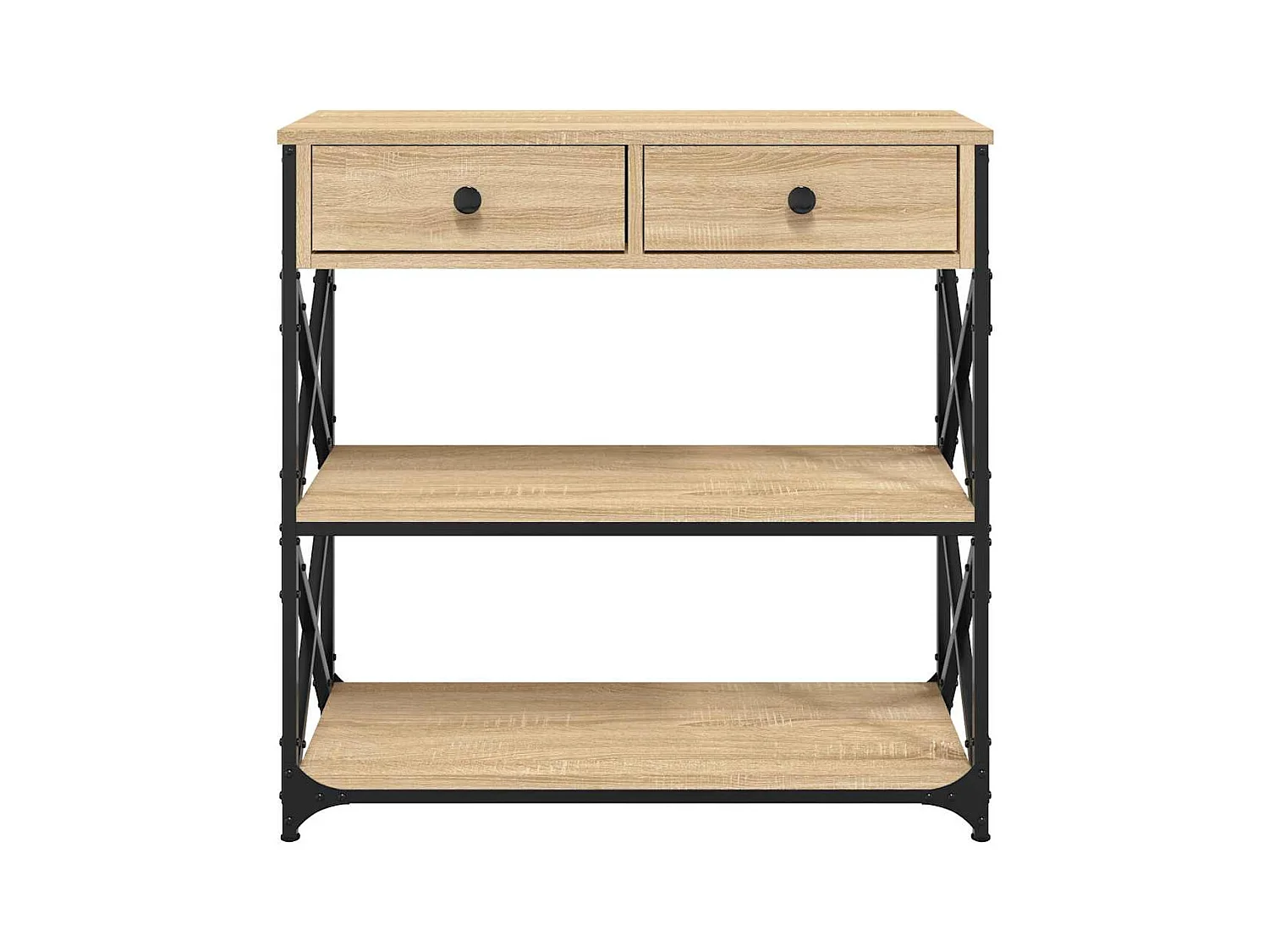 Mesa consola madera de ingeniería roble Sonoma 75x28x75 cm