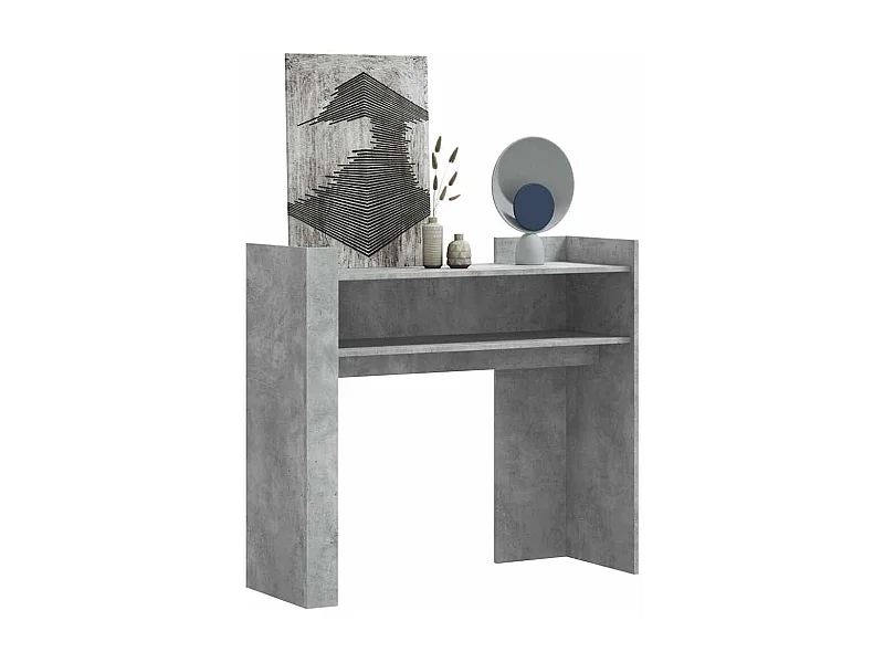 Mesa consola 100x35x90 cm derivados de madeira cinzento cimento