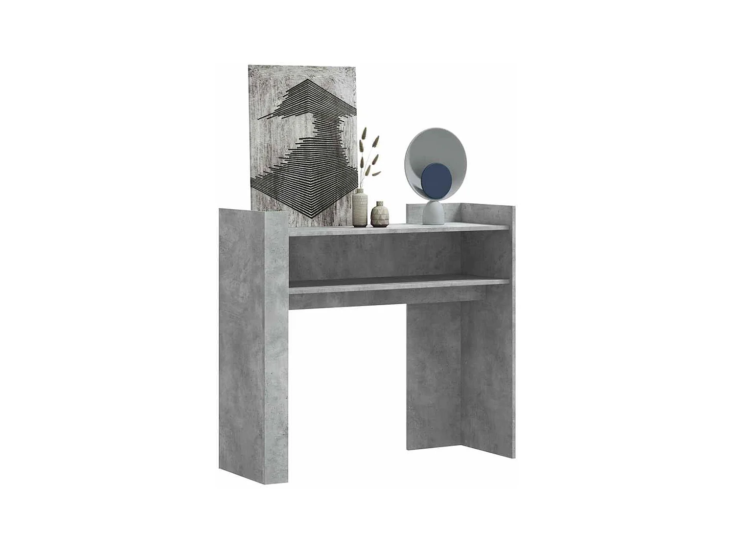 Mesa consola 100x35x90 cm derivados de madeira cinzento cimento