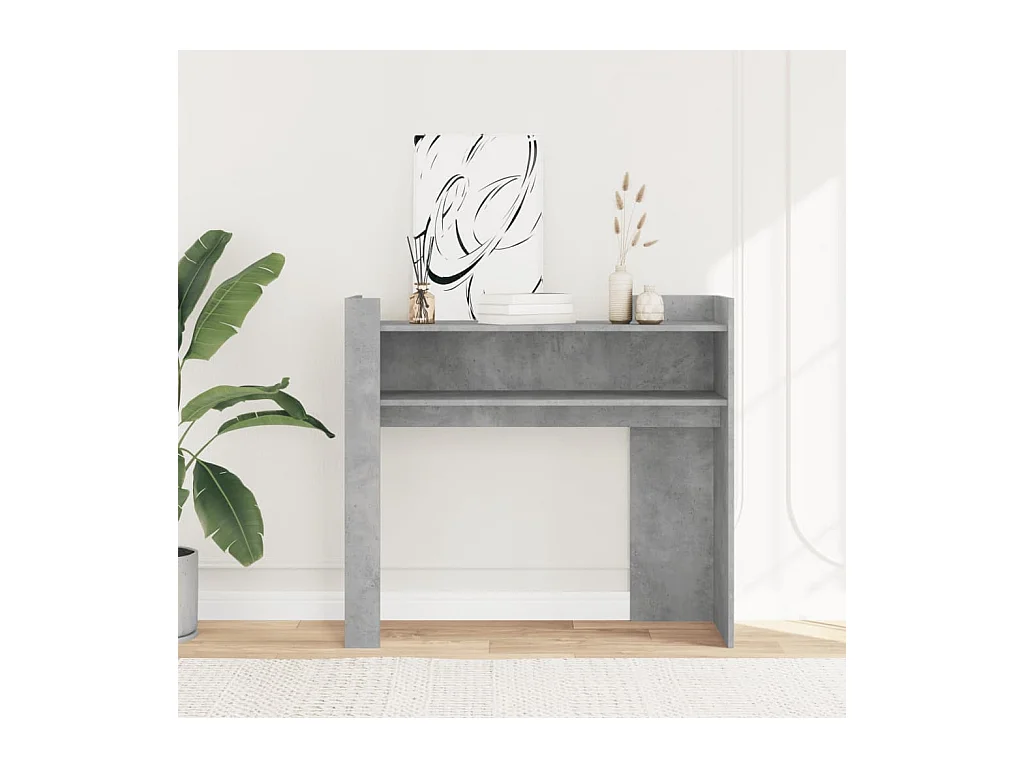 Mesa consola 100x35x90 cm derivados de madeira cinzento cimento