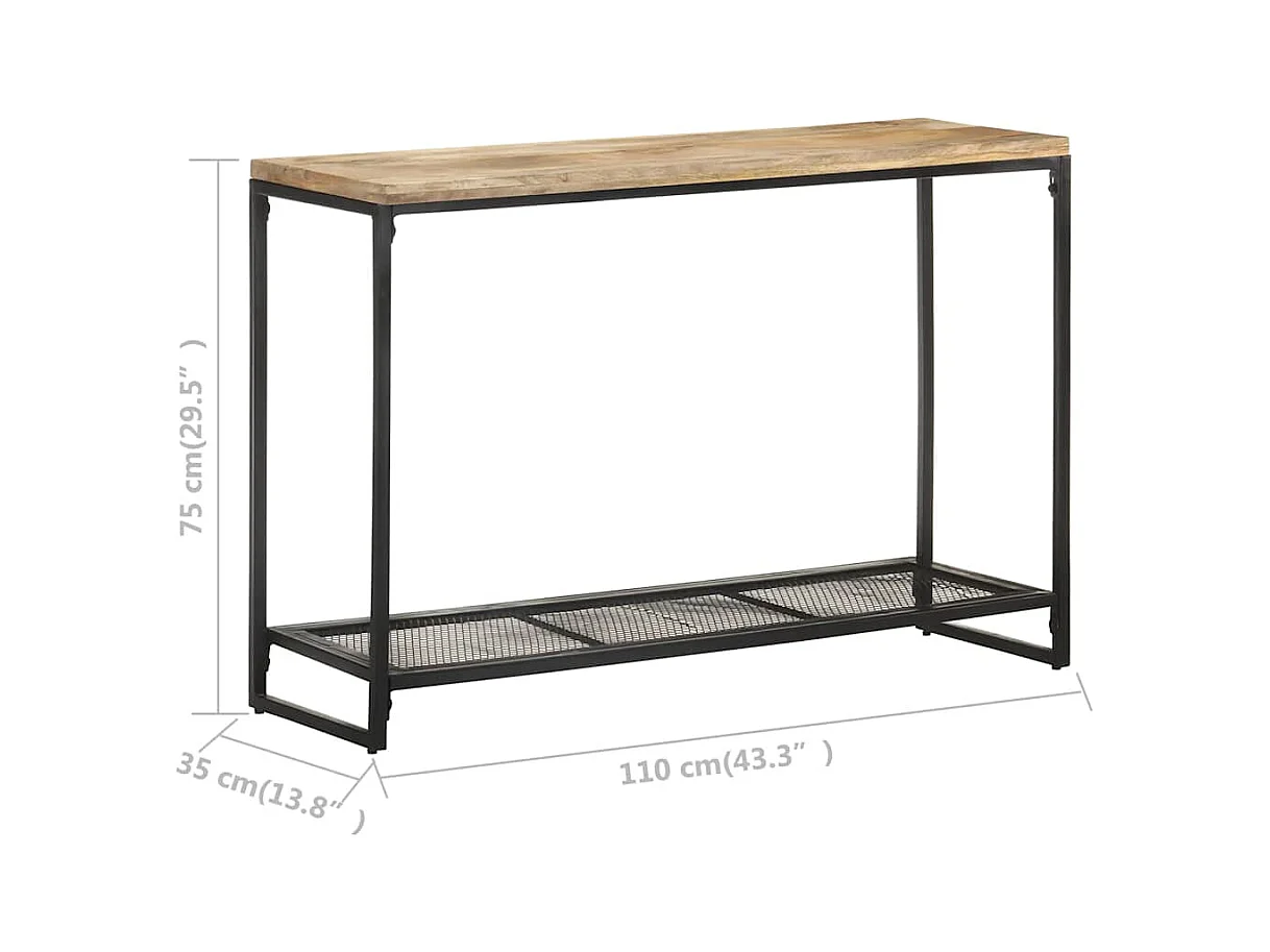Table console 110x35x75 cm Bois de manguier massif