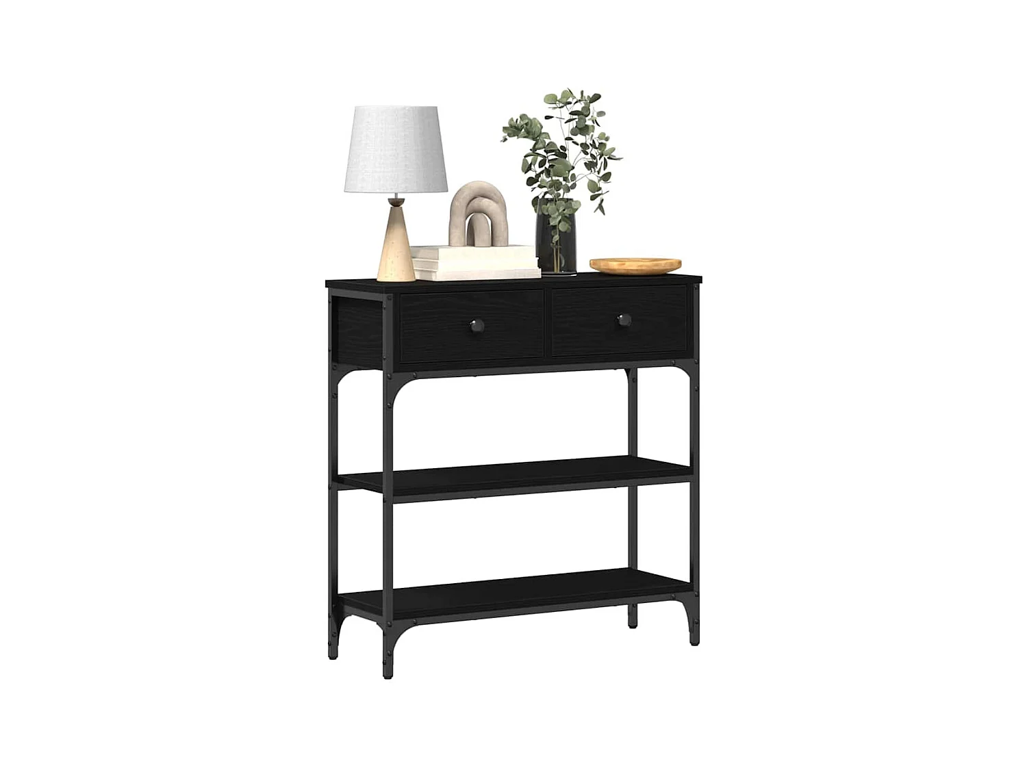 Table Console avec tiroir Chêne noir 72,5 x 25 x 75 cm