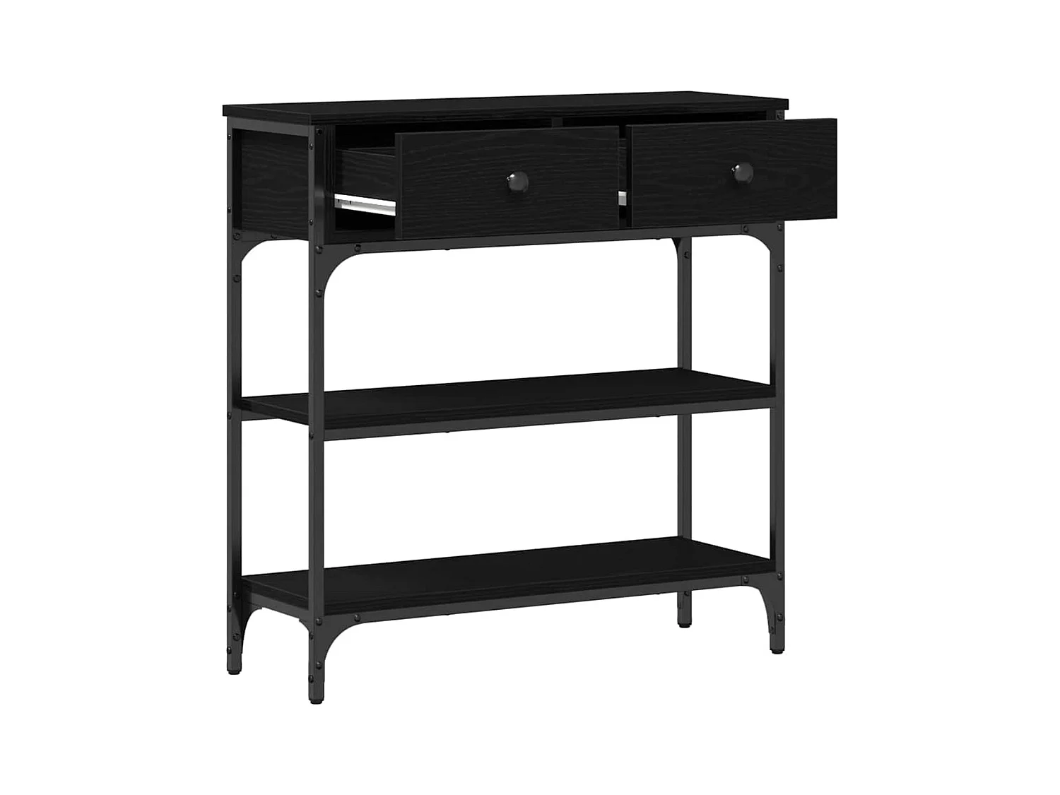 Table Console avec tiroir Chêne noir 72,5 x 25 x 75 cm