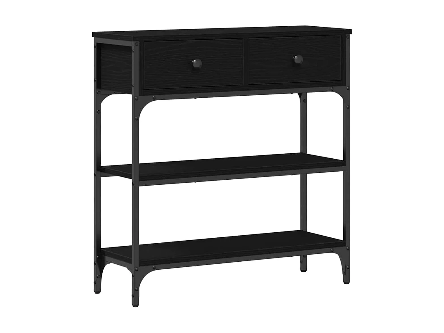 Table Console avec tiroir Chêne noir 72,5 x 25 x 75 cm