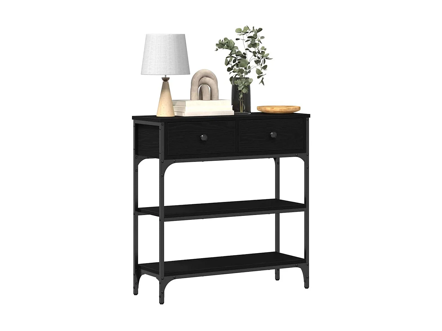 Table Console avec tiroir Chêne noir 72,5 x 25 x 75 cm