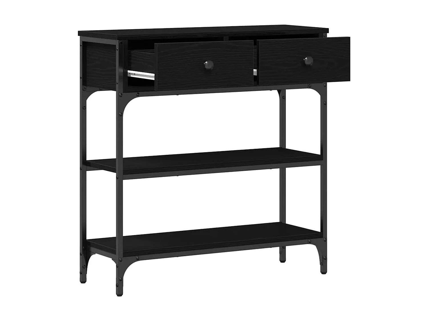 Table Console avec tiroir Chêne noir 72,5 x 25 x 75 cm