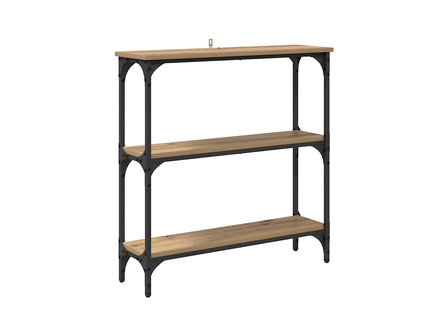 Table console avec étagère chêne artisanal 75 x 22.5 x 75 cm