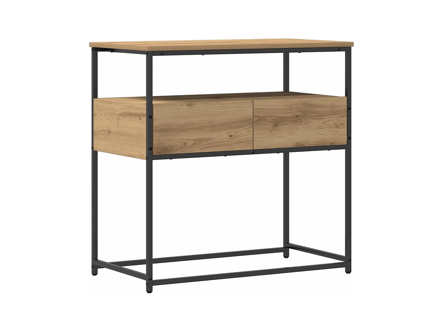 Mesa Consola con cajón Roble artisan 75 x 40 x 75 cm