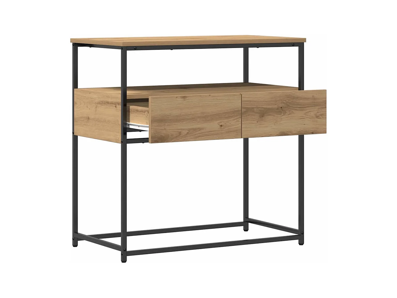 Mesa Consola con cajón Roble artisan 75 x 40 x 75 cm