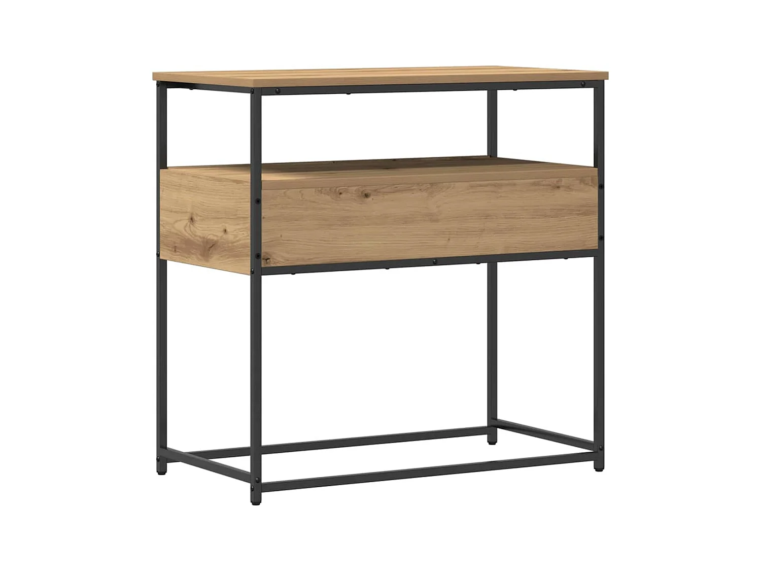 Mesa Consola con cajón Roble artisan 75 x 40 x 75 cm