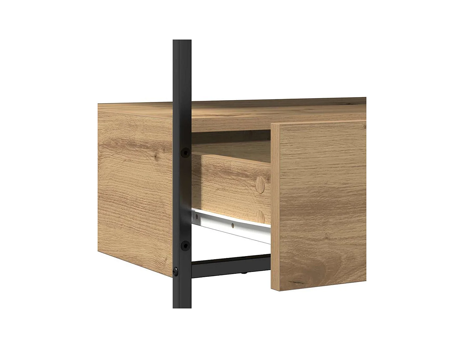 Mesa Consola con cajón Roble artisan 75 x 40 x 75 cm