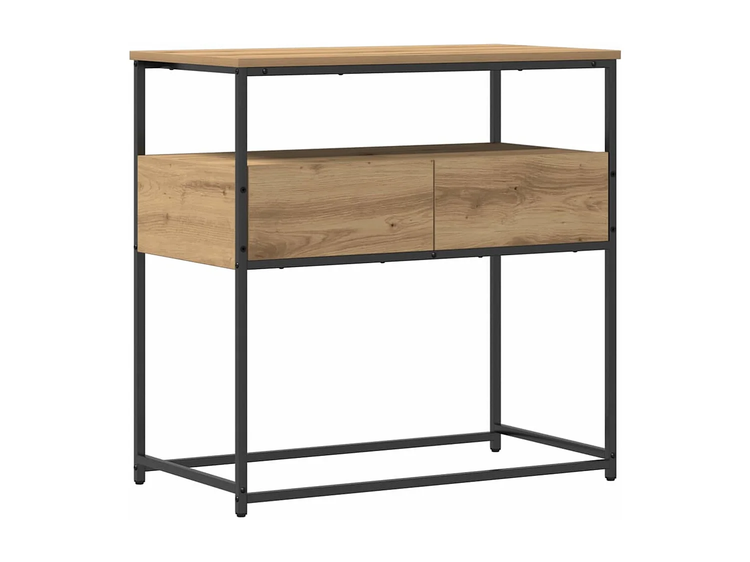 Console Tafel met lade artisanaal eikenkleurig 75 x 40 x 75 cm