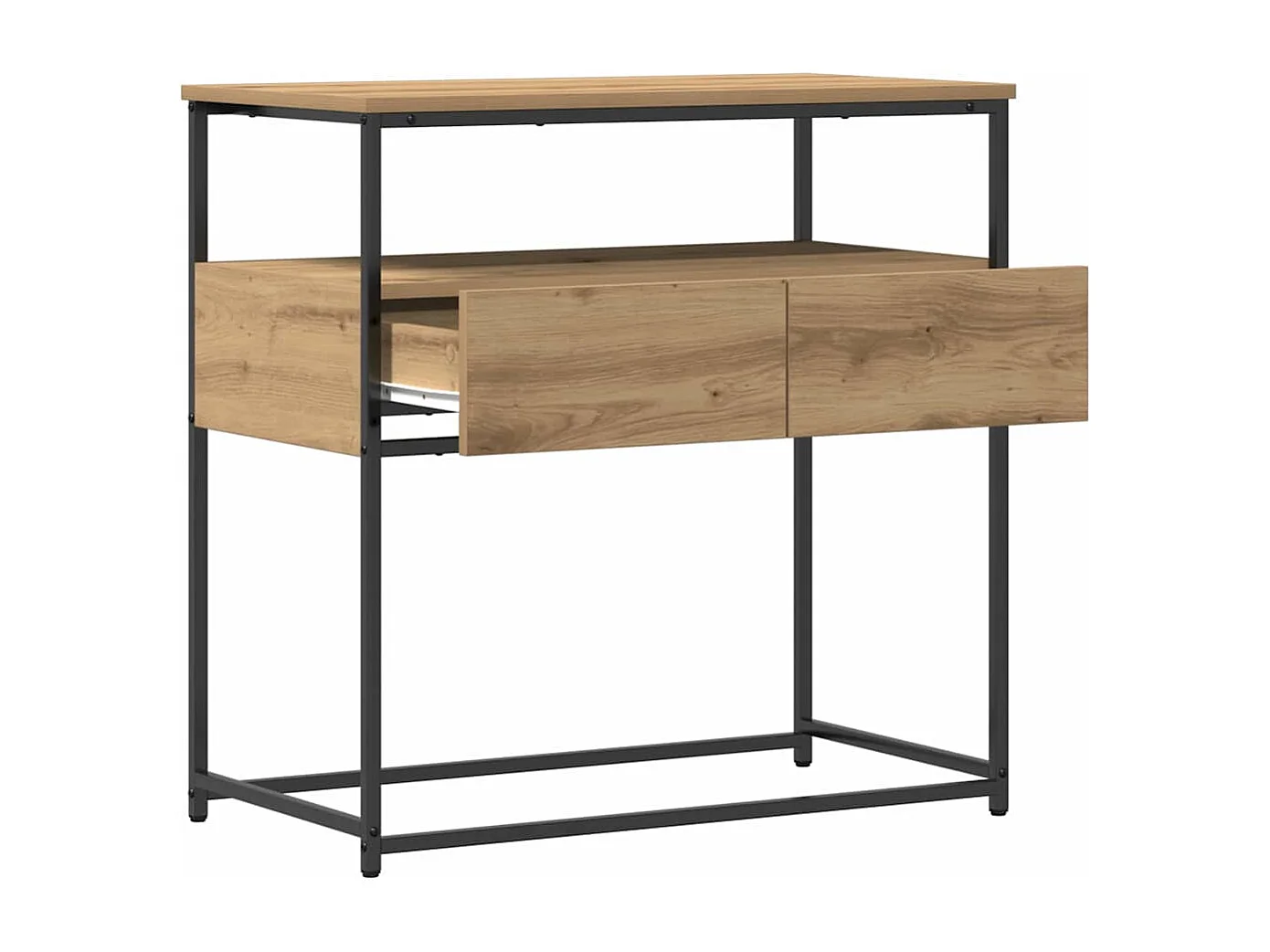 Console Tafel met lade artisanaal eikenkleurig 75 x 40 x 75 cm