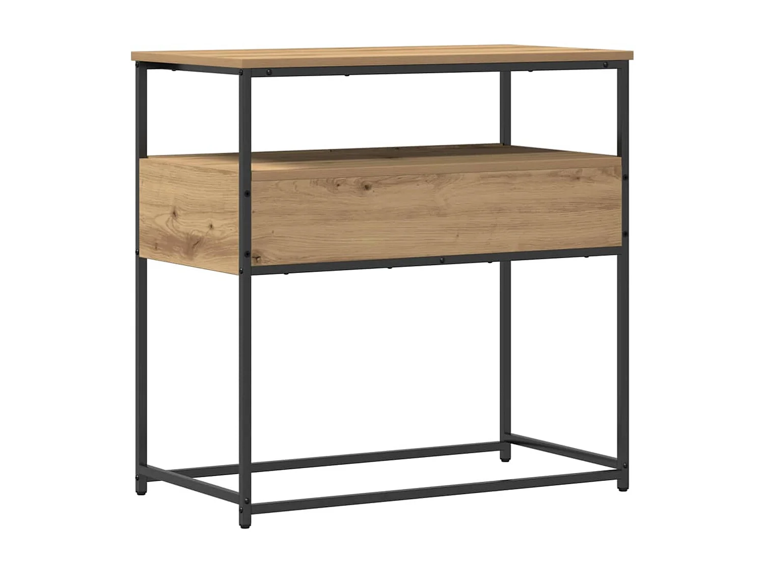 Console Tafel met lade artisanaal eikenkleurig 75 x 40 x 75 cm