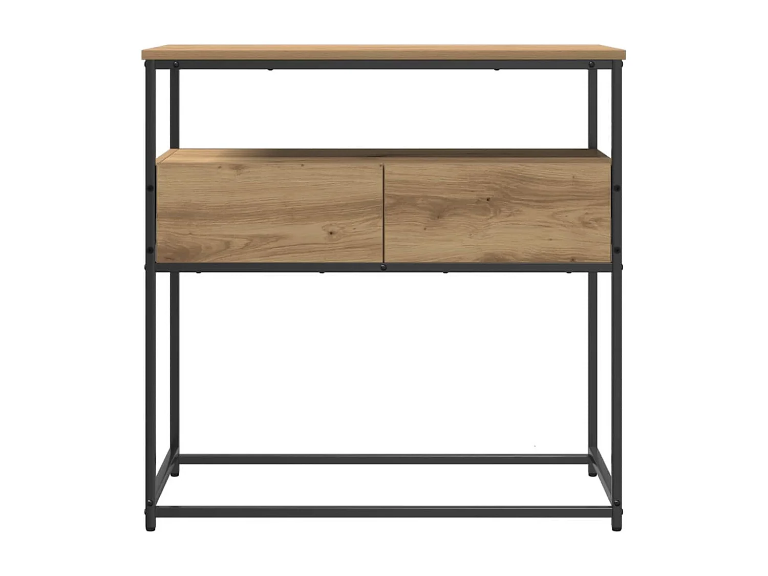 Console Tafel met lade artisanaal eikenkleurig 75 x 40 x 75 cm