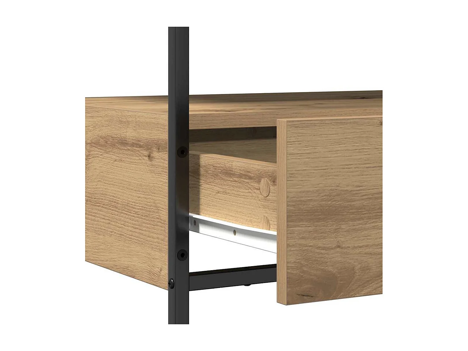 Console Tafel met lade artisanaal eikenkleurig 75 x 40 x 75 cm