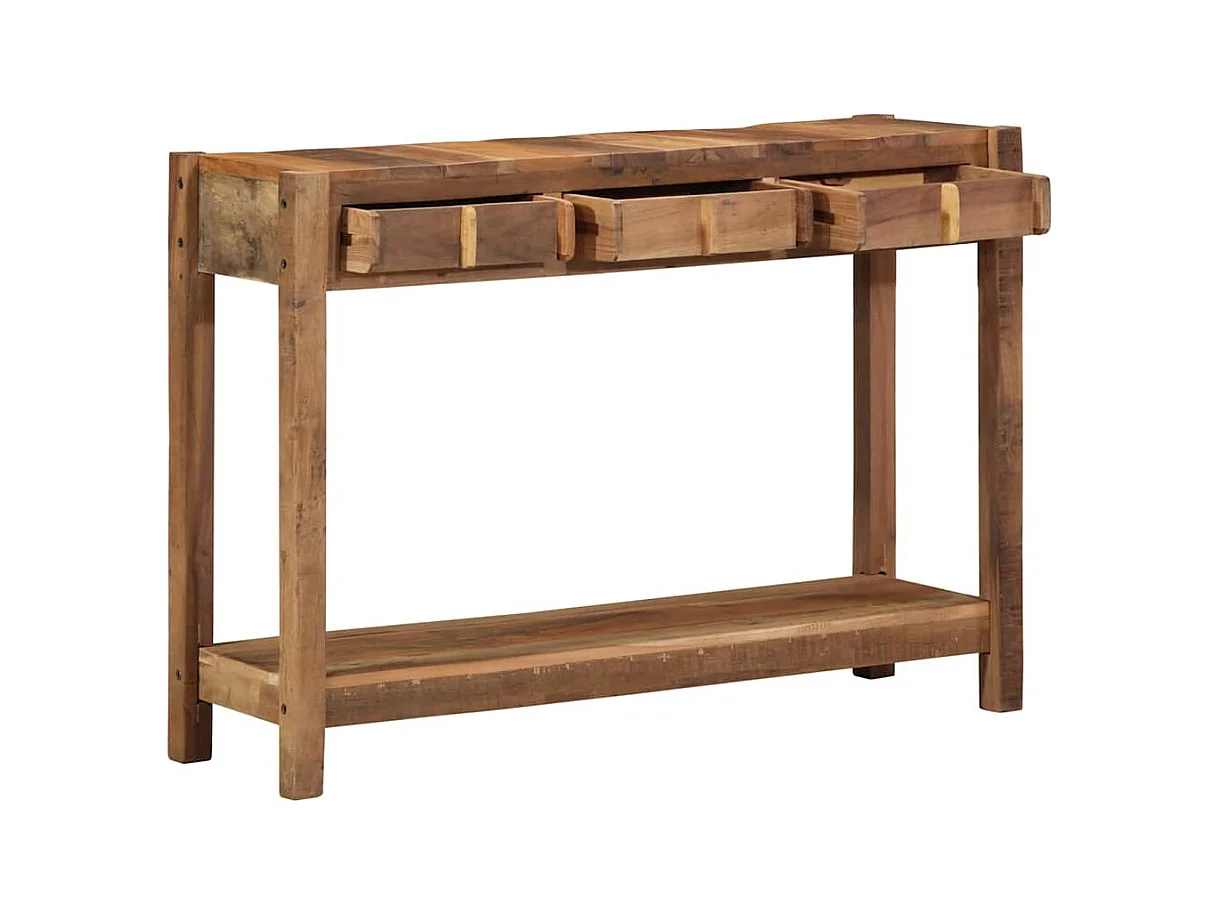 Table console avec tiroir avec stockage Marron 107 x 33 x 76 cm