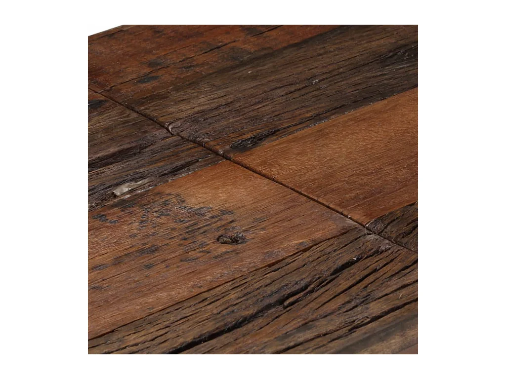 Table console argenté acier inoxydable et bois de mélèze massif