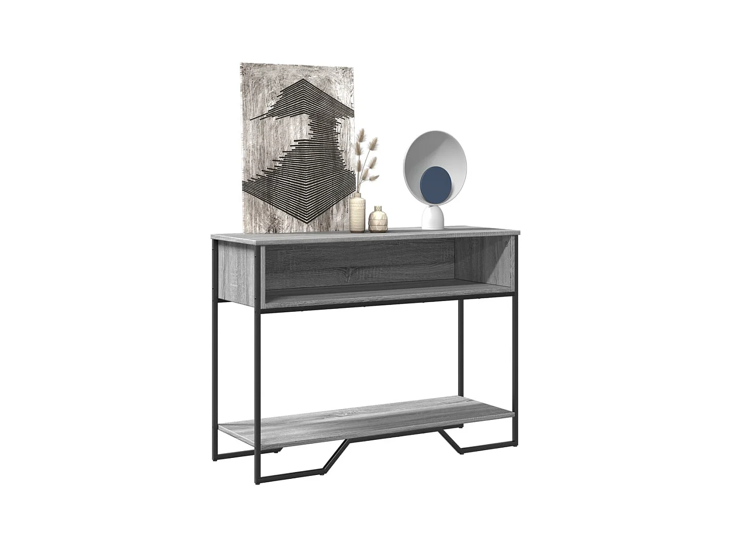 Table console sonoma gris 100x35x74,5 cm bois d'ingénierie