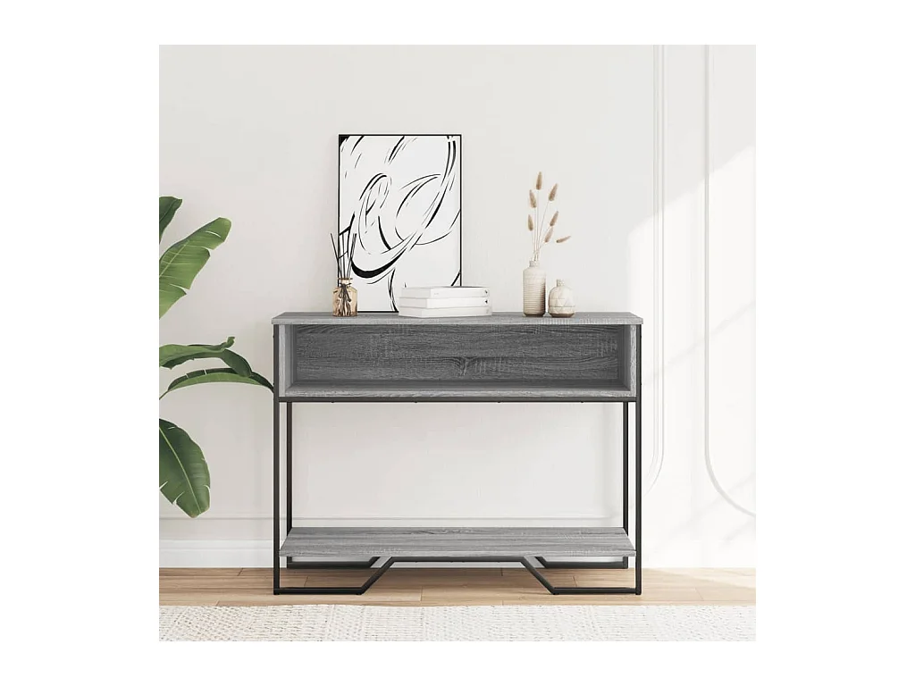 Table console sonoma gris 100x35x74,5 cm bois d'ingénierie