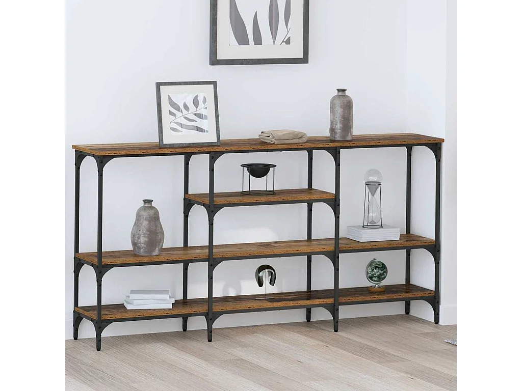 Table console Bois ancien 160 x 29 x 80 cm Bois d'ingénierie