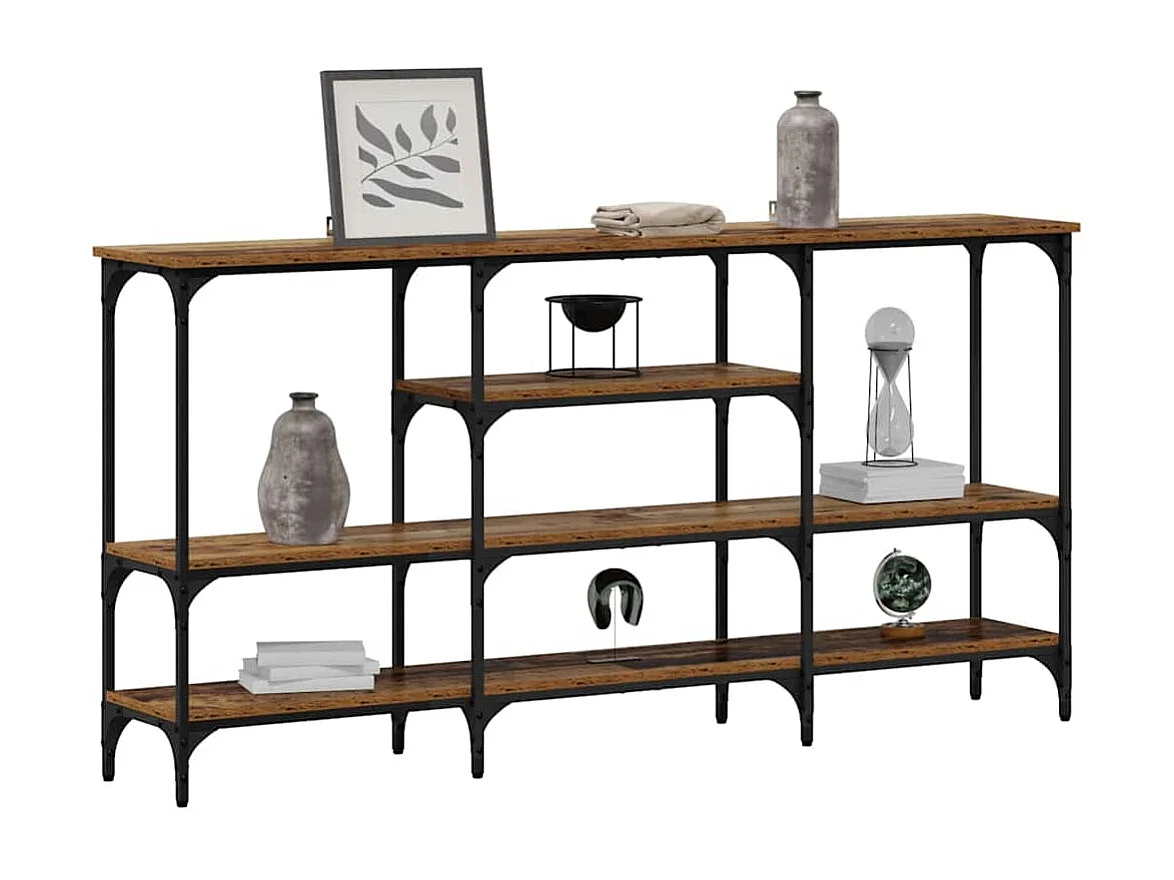 Table console Bois ancien 160 x 29 x 80 cm Bois d'ingénierie