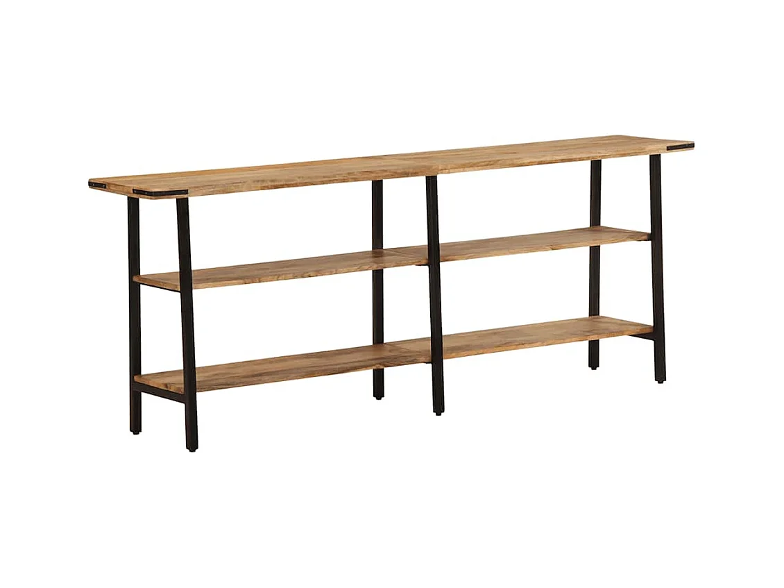 Mesa consola de madera maciza de mango 180x35x70 cm