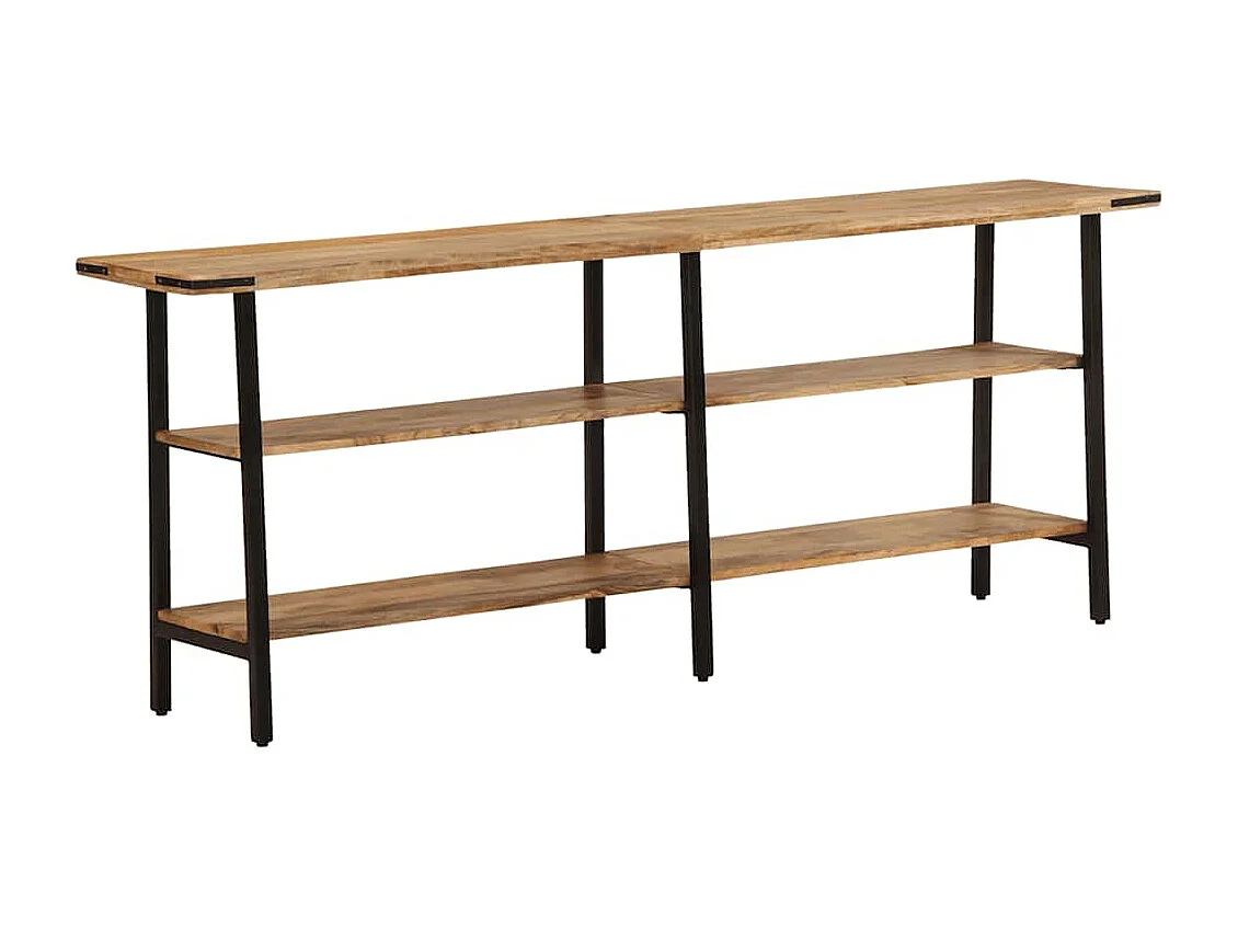 Mesa consola de madera maciza de mango 180x35x70 cm