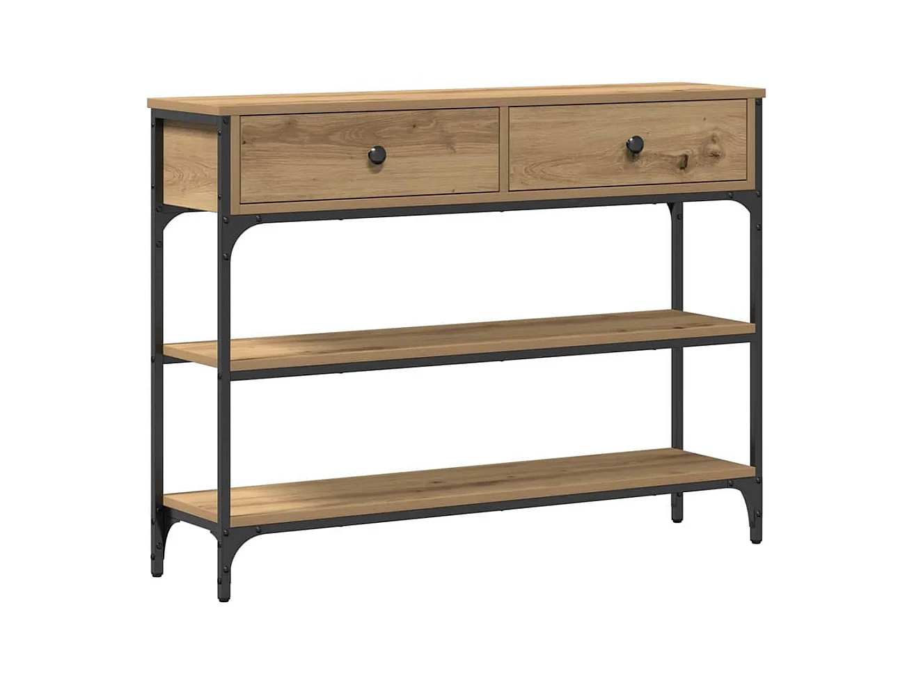 Mesa Consola con cajón Roble artisan 100 x 25 x 75 cm