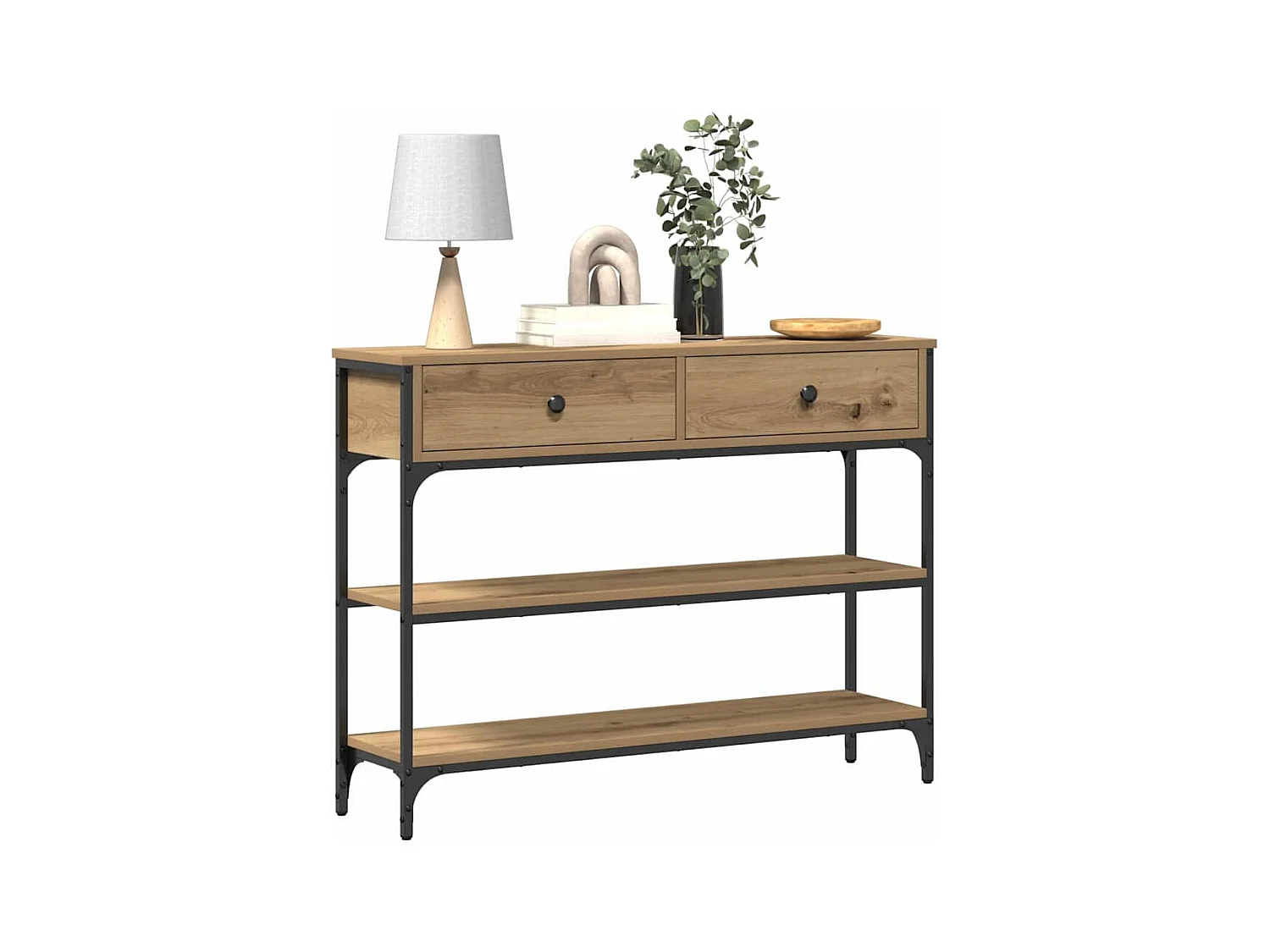 Mesa Consola con cajón Roble artisan 100 x 25 x 75 cm