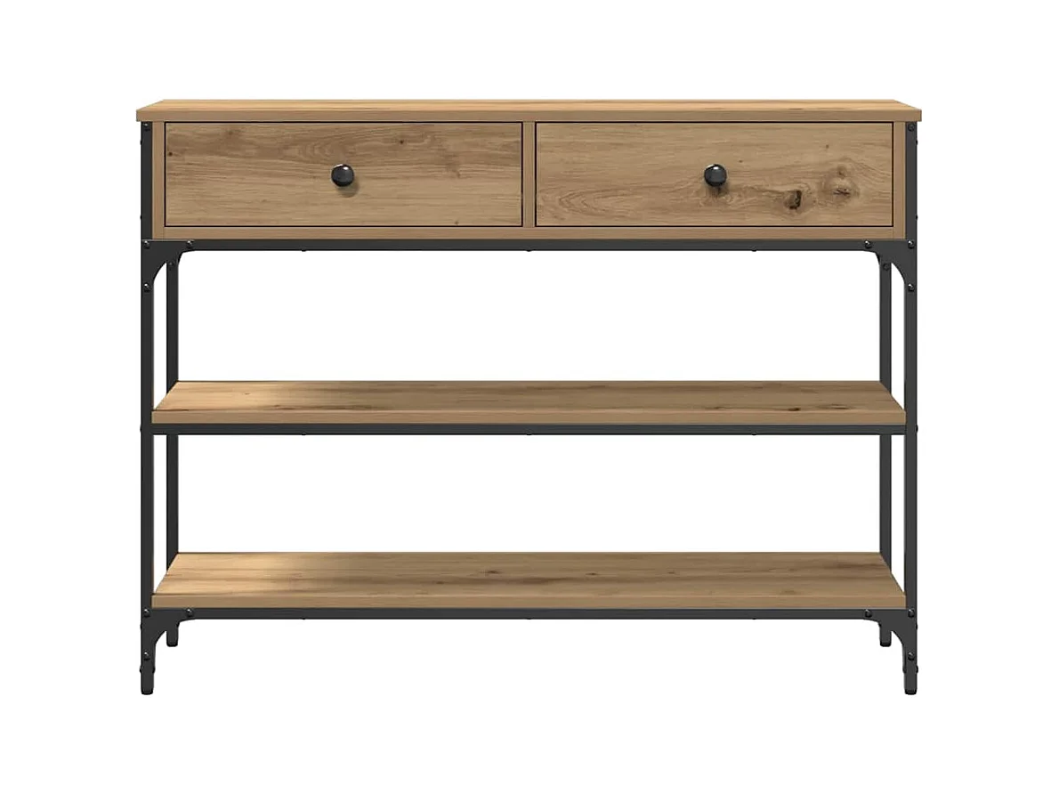 Mesa Consola con cajón Roble artisan 100 x 25 x 75 cm