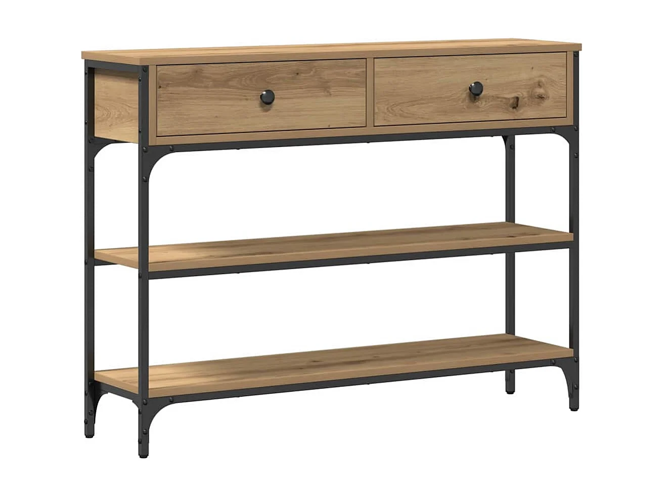 Table Console avec tiroir chêne artisanal 100 x 25 x 75 cm