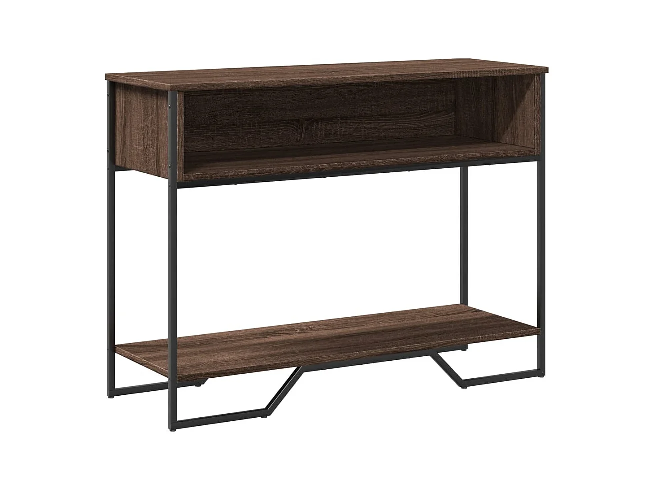 Mesa consola madera de ingeniería marrón roble 100x35x74,5 cm