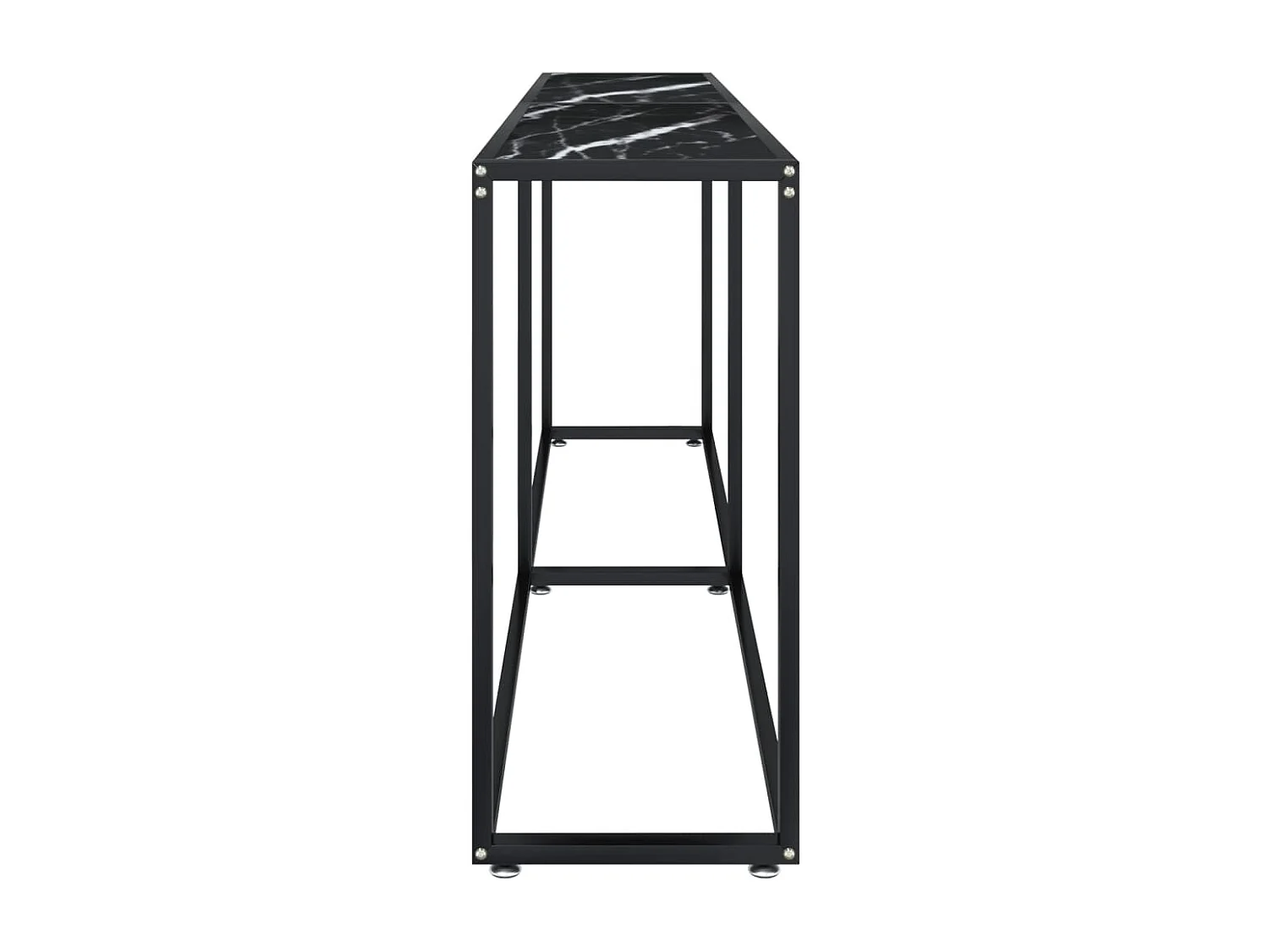 Table console Marbre noir 200x35x75,5 cm Verre trempé