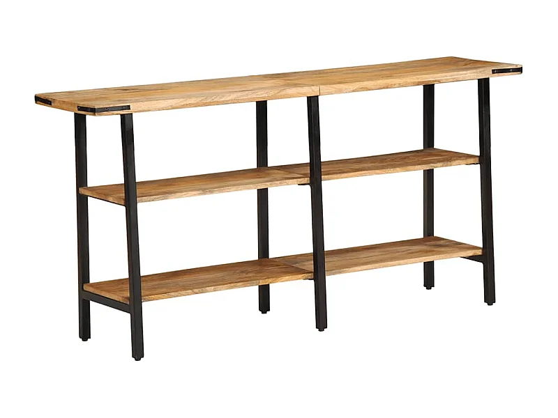 Mesa consola de madera maciza de mango 140x35x70 cm