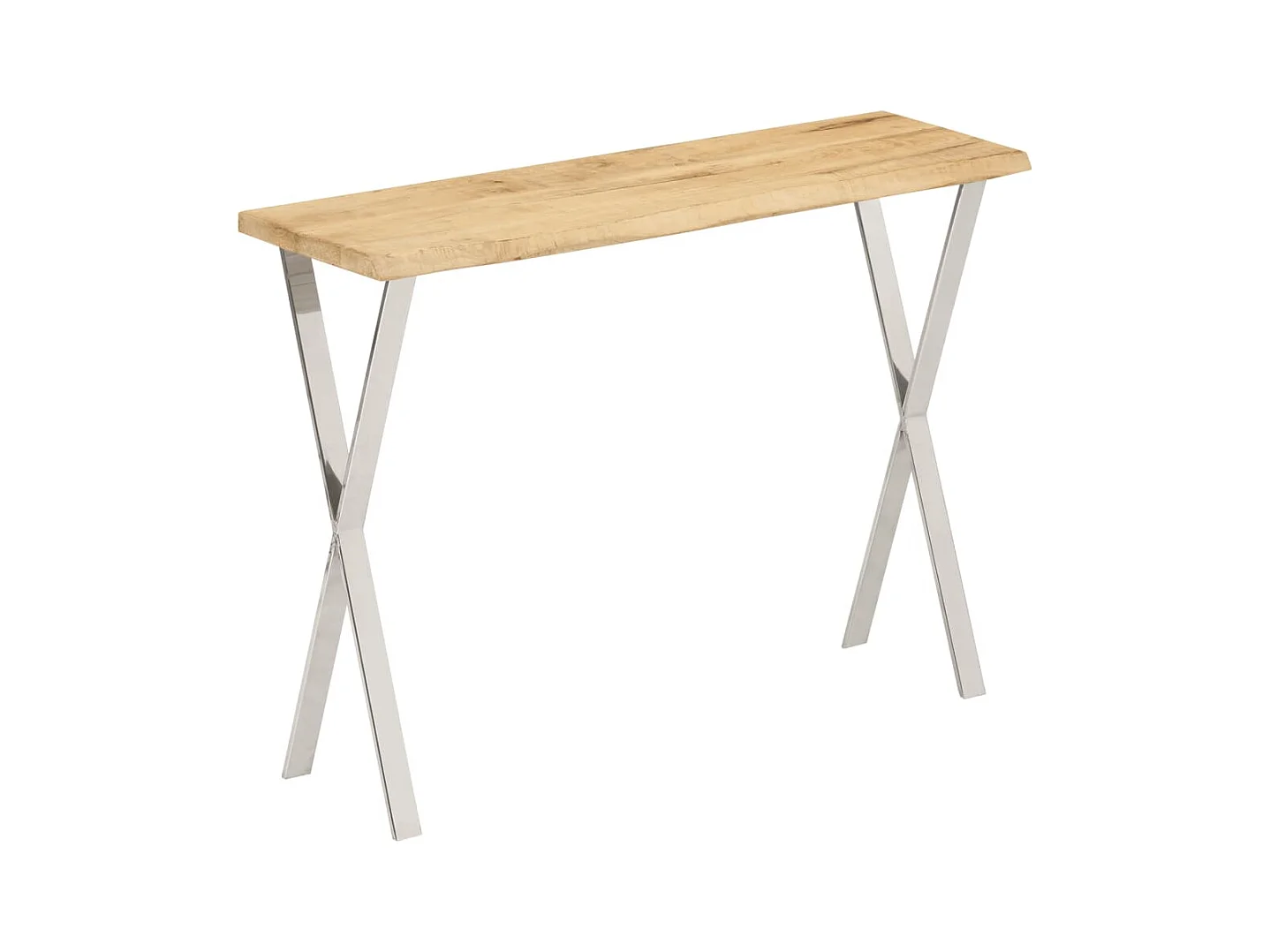 Mesa consola con borde natural madera mango maciza 105x33x76 cm