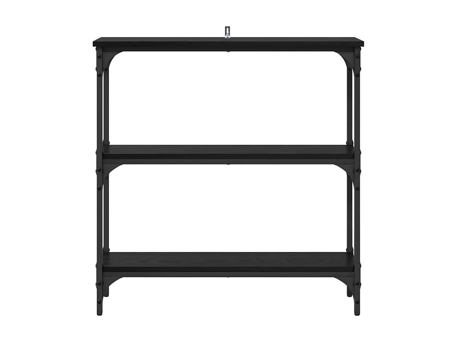 Mesa Consola con estante Roble negro 75 x 22.5 x 75 cm