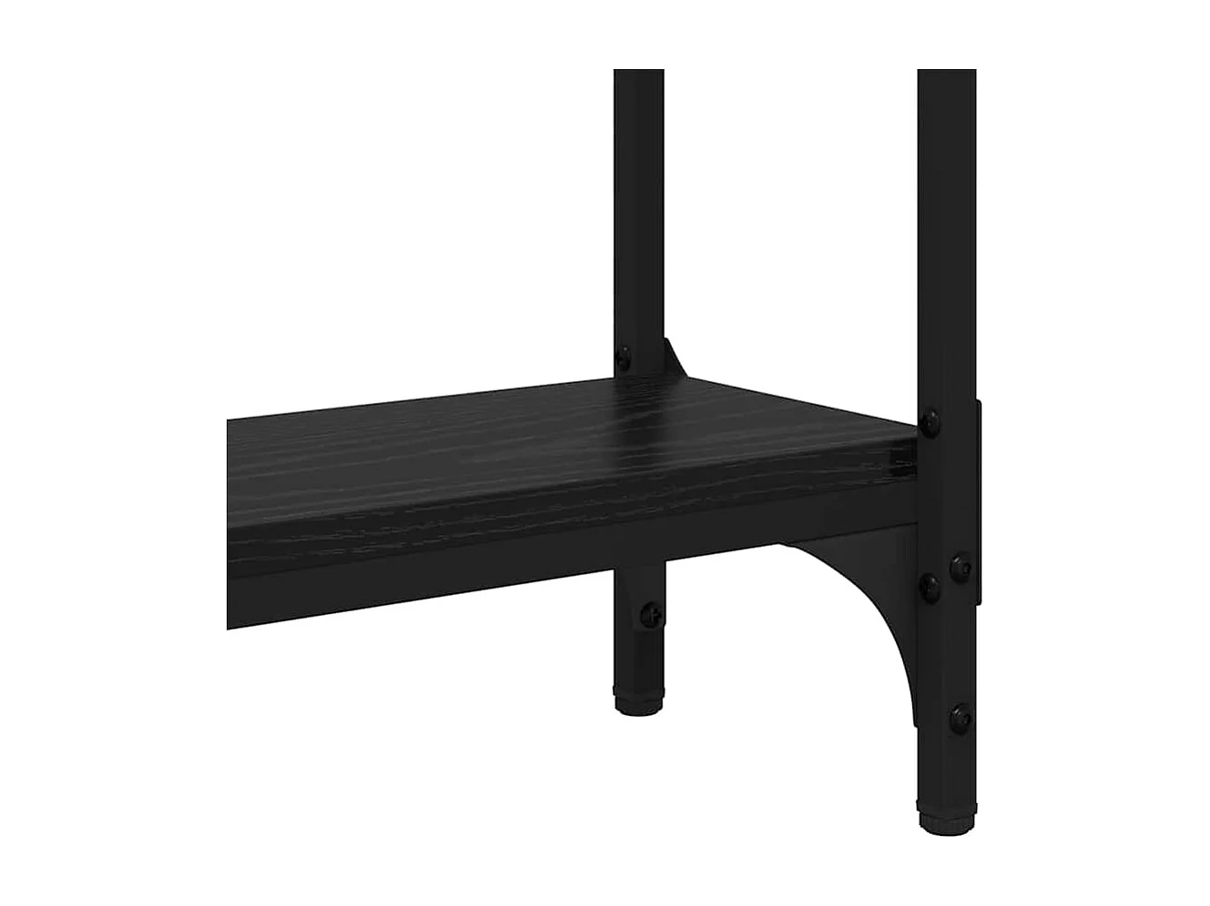 Table console avec étagère Chêne noir 75 x 22.5 x 75 cm
