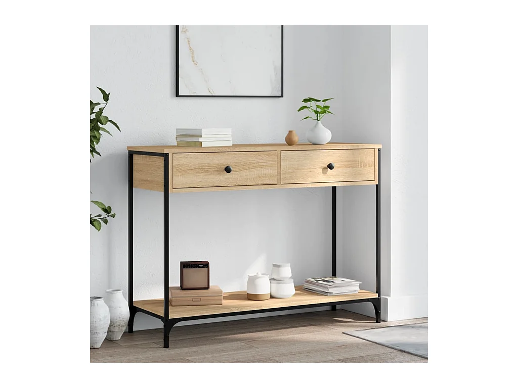 Mesa consola madera de ingeniería roble Sonoma 100x34,5x75 cm