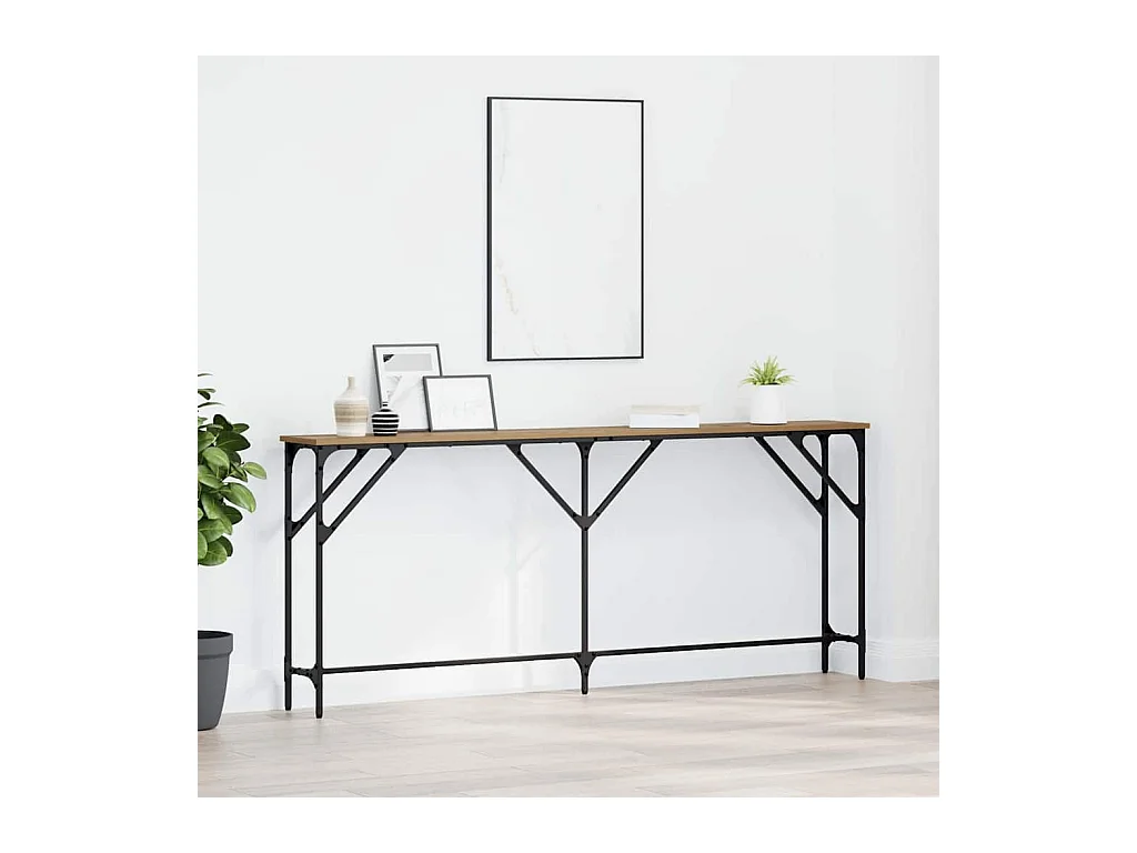 Mesa Consola Roble artisan 180 x 23 x 75 cm
