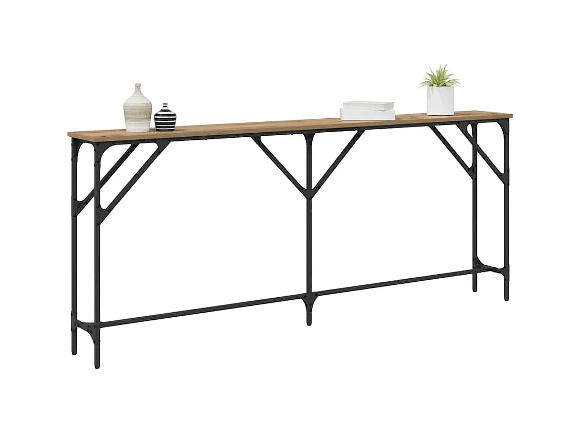 Mesa Consola Roble artisan 180 x 23 x 75 cm