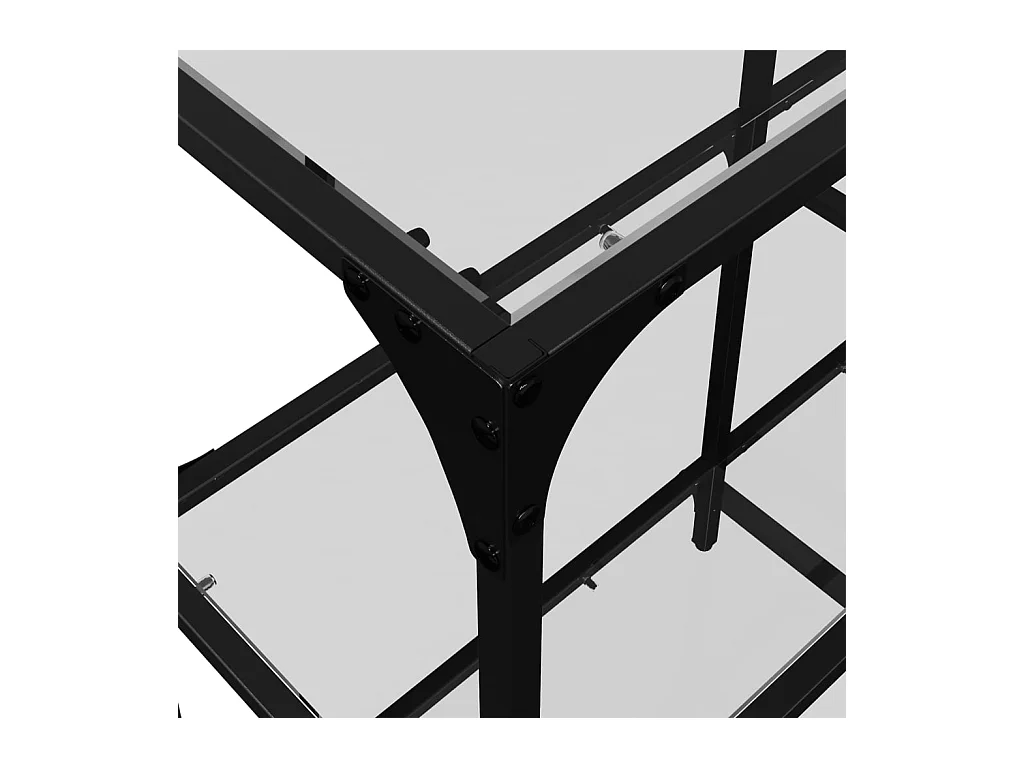 Table console avec dessus en verre transparent 98x30x81cm acier