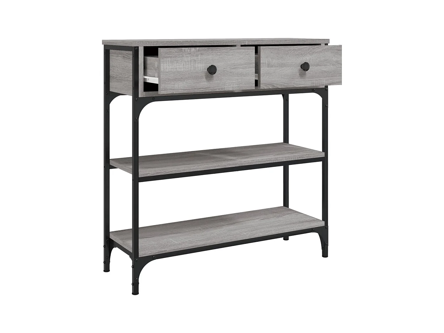 Mesa consola 72,5x25x75 cm derivados de madeira cinzento sonoma