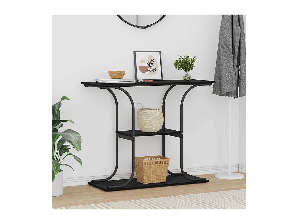 Table console Chêne noir 101 x 35 x 80.5 cm Bois d'ingénierie