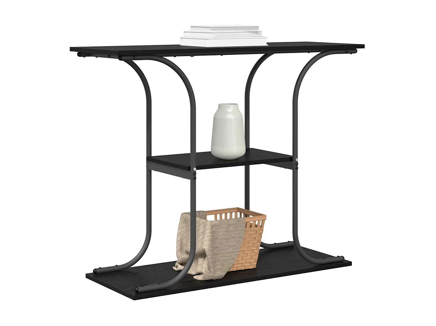 Table console Chêne noir 101 x 35 x 80.5 cm Bois d'ingénierie