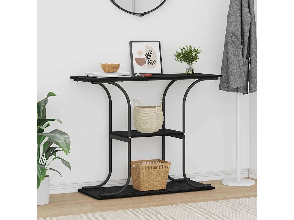 Table console Chêne noir 101 x 35 x 80.5 cm Bois d'ingénierie