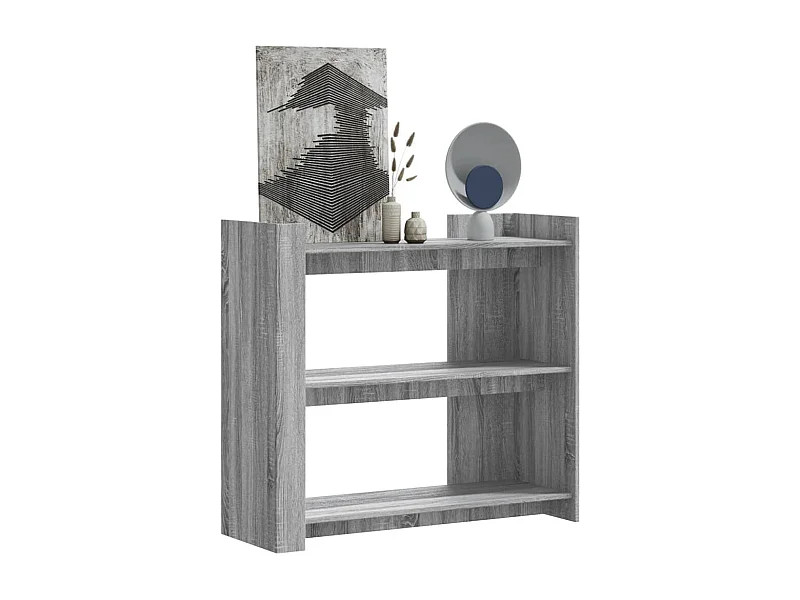 Mesa consola 100x35x90 cm derivados de madeira cinzento sonoma